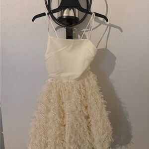 MARBLE Cream and White Lace Dress